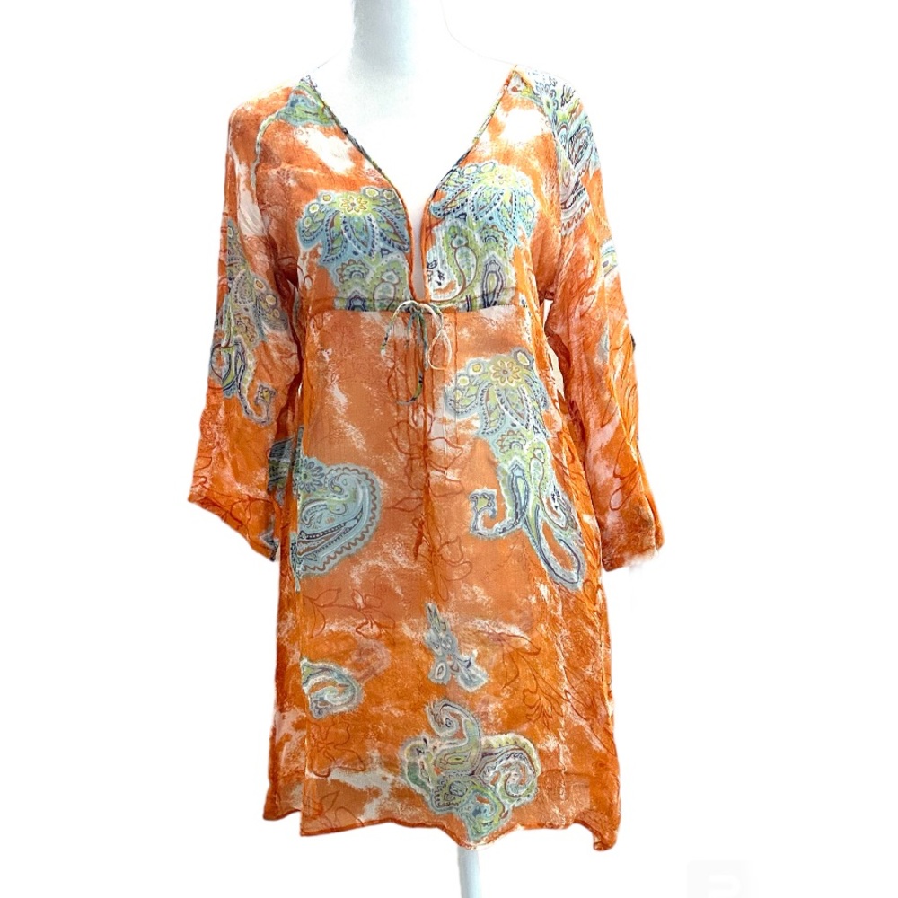 AnD tangerine paisley tunic